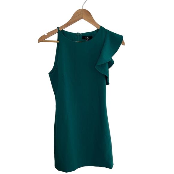 New With Tags Lulus‎ Ruffle Sleeve Dress Size XS Green Fitted - Picture 1 of 9